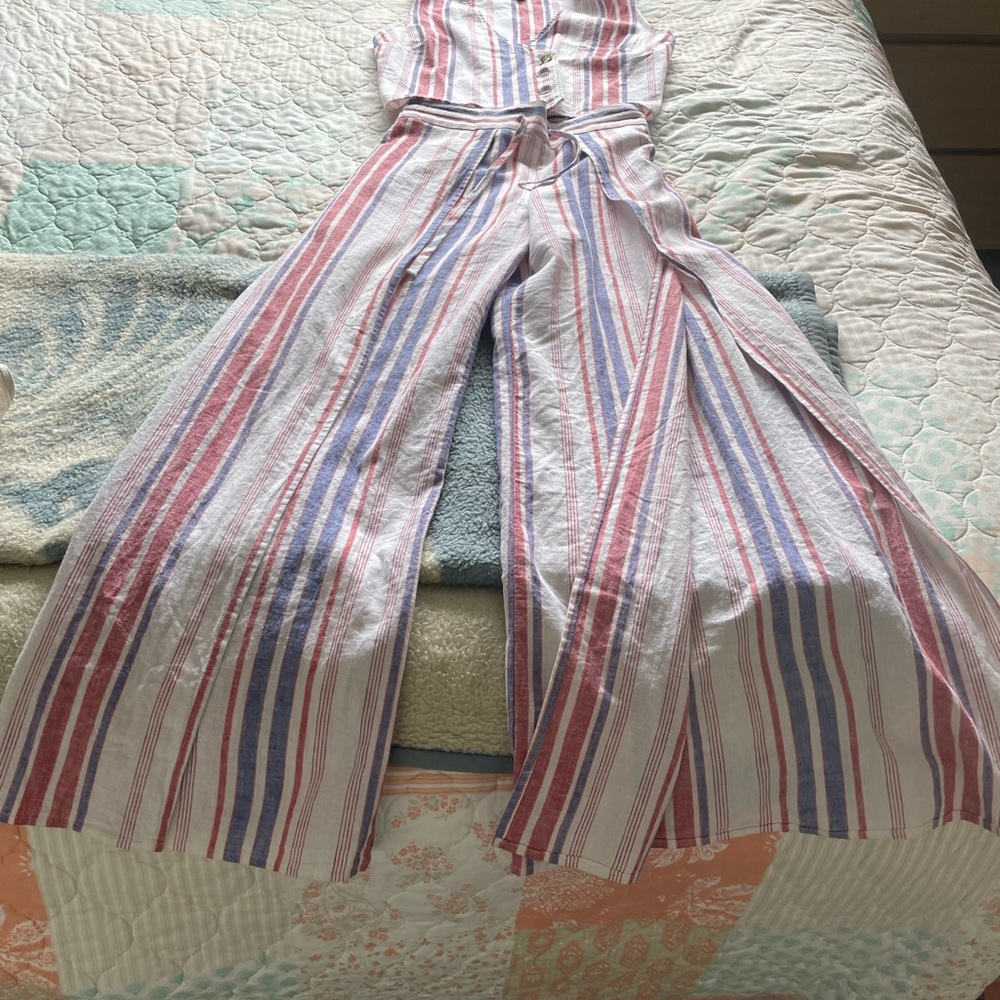 Express Multicolor Striped fly away pants and top